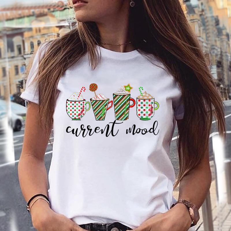 Fashionable Christmas Party Short Sleeve T-shirt Women