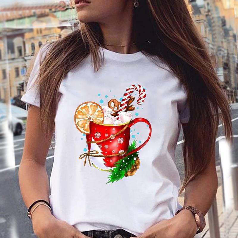 Fashionable Christmas Party Short Sleeve T-shirt Women