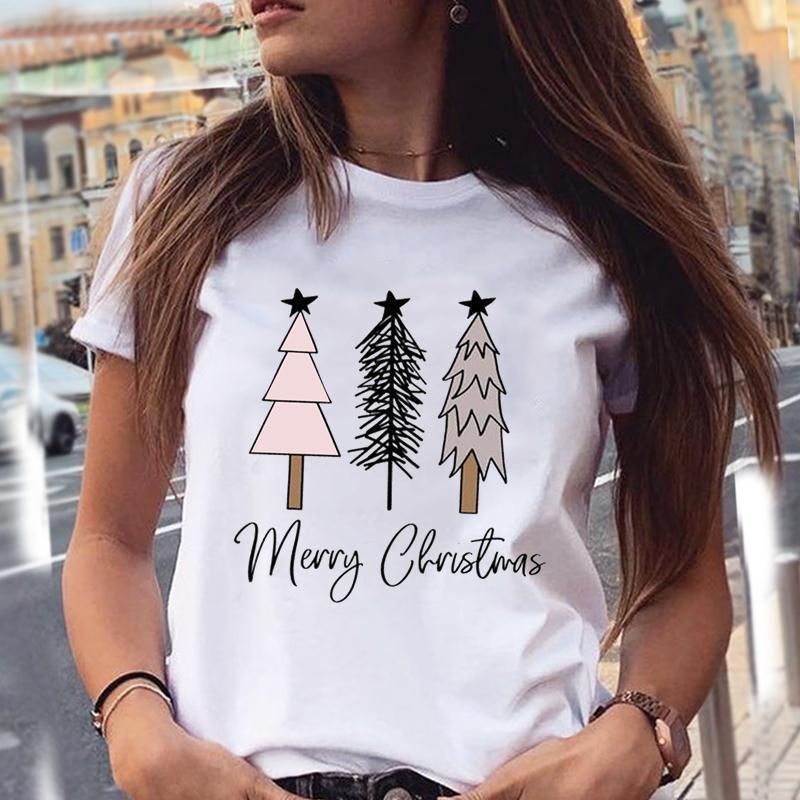 Fashionable Christmas Party Short Sleeve T-shirt Women