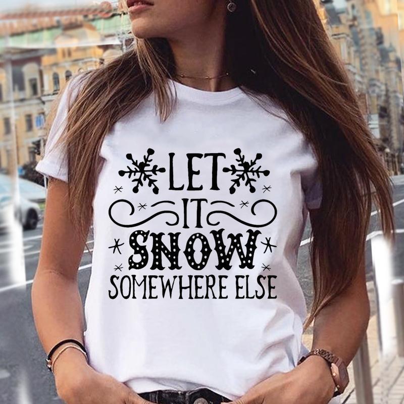 Fashionable Christmas Party Short Sleeve T-shirt Women